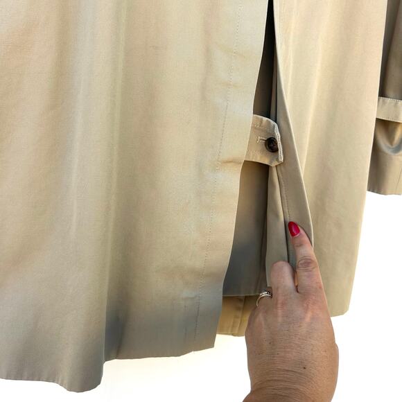 Brooks Brothers 346 Women’s Tailored Khaki Cotton Trench Coat 10 Double Breasted - Picture 10 of 12